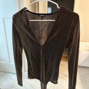 Shimmer v neck bodysuit